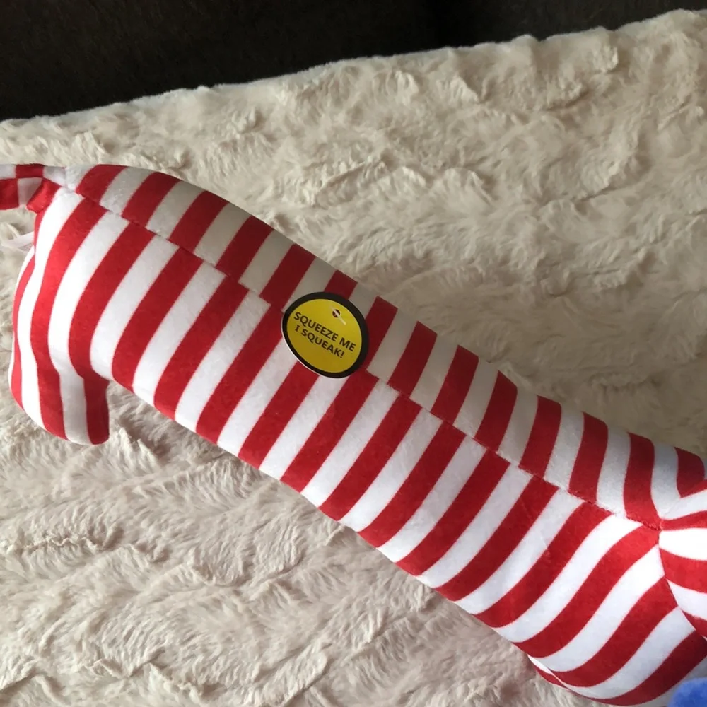 Red & White Striped Patriotic Dachshund Dog Plush Toy for Pets